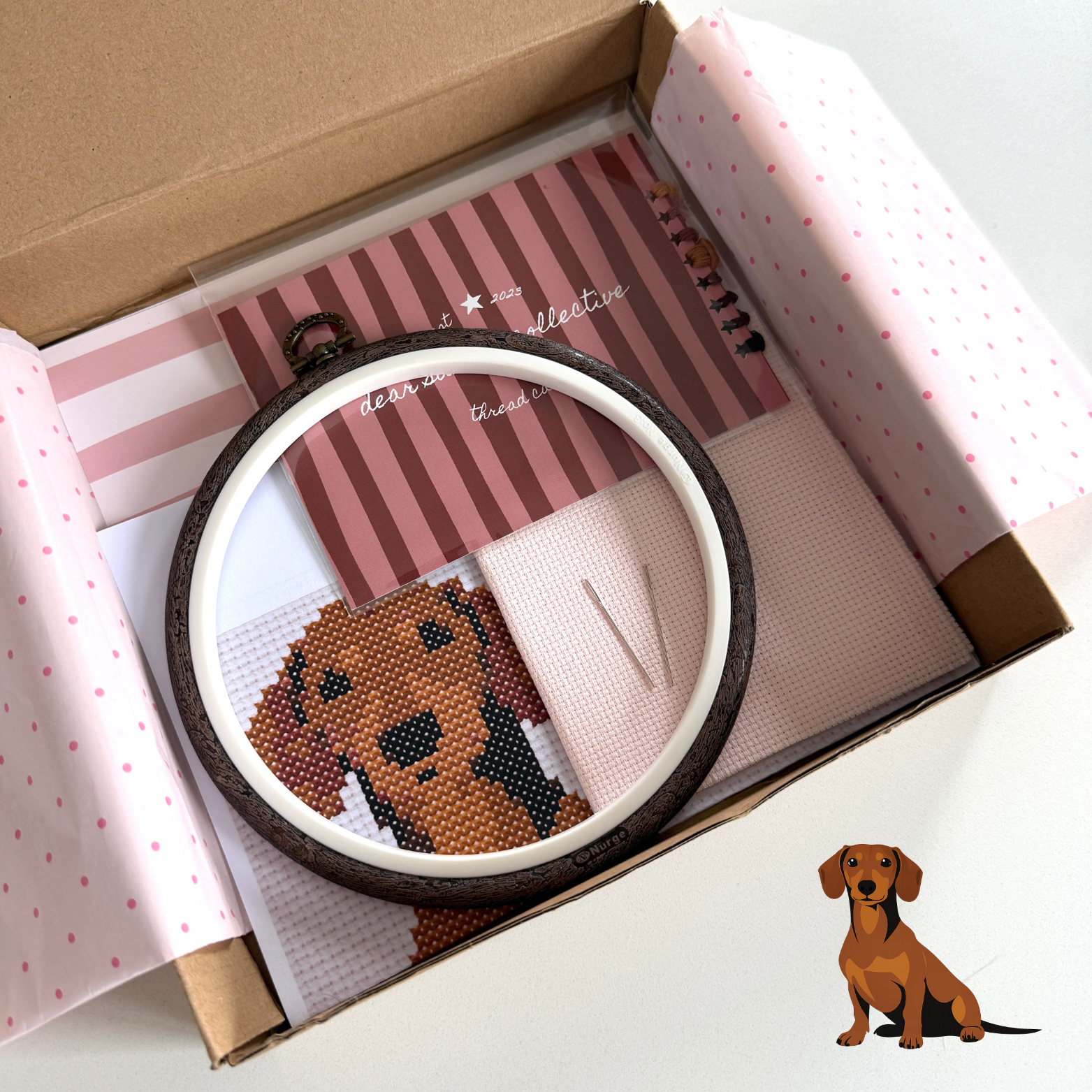 dachshund cross stitch kit