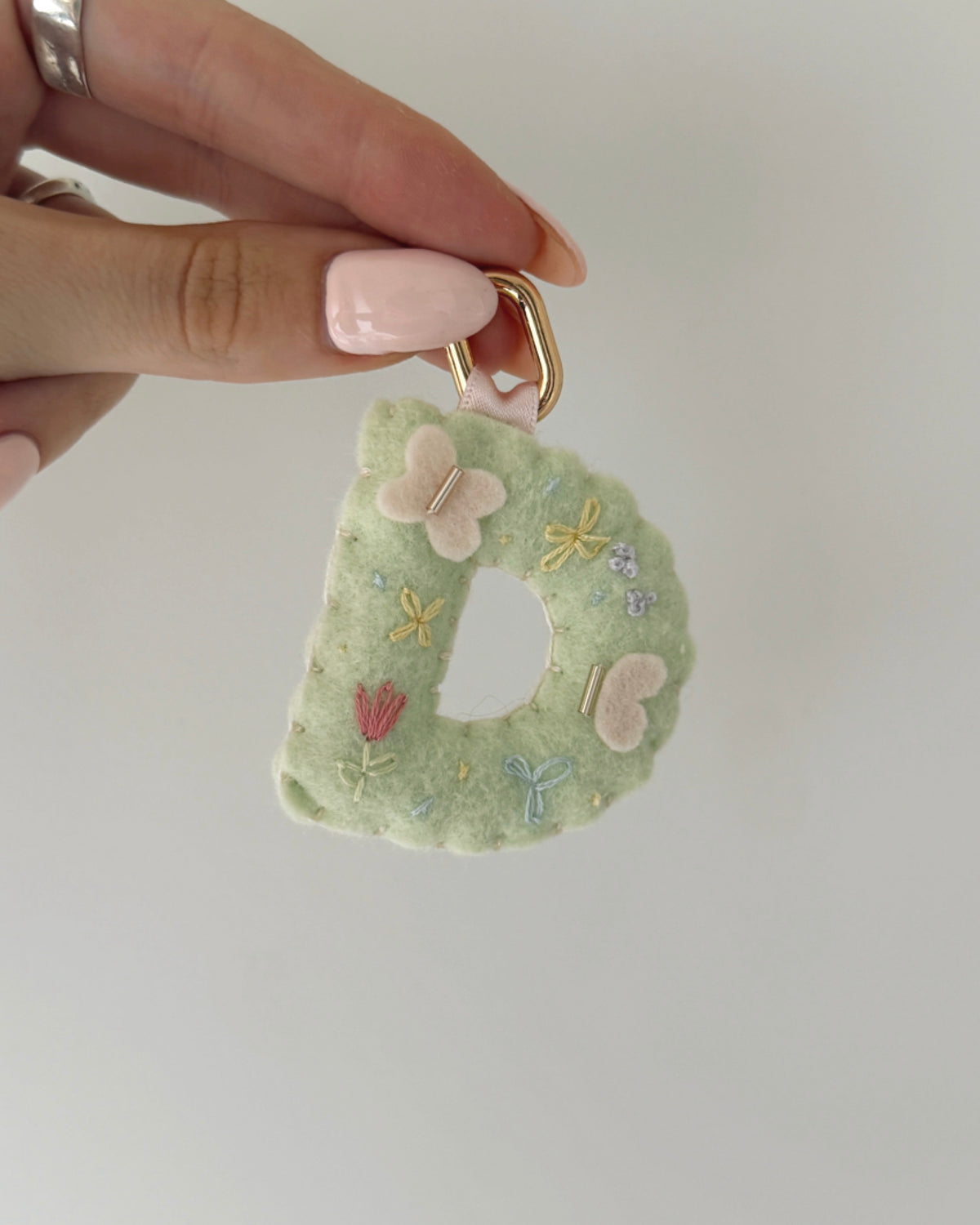 hand stitched mini key charms