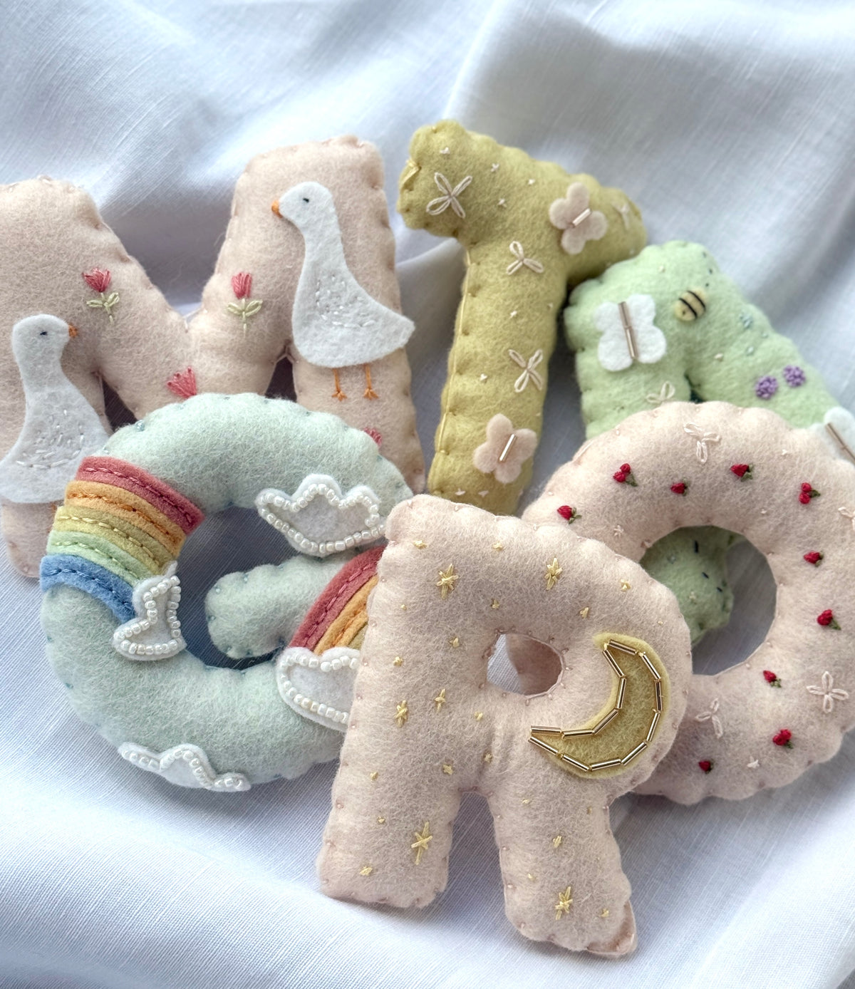 hand stitched felt bag charm - custom design