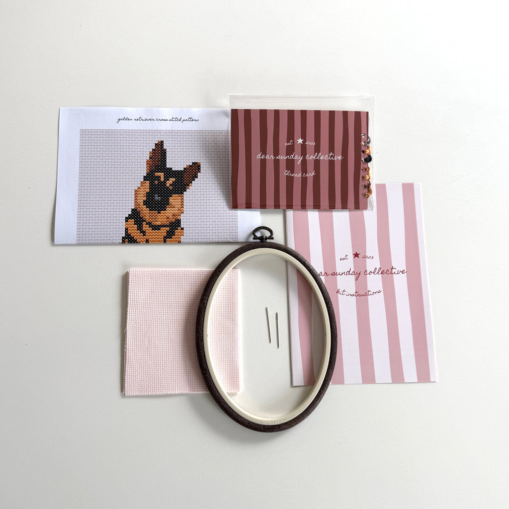german shepherd cross stitch kit