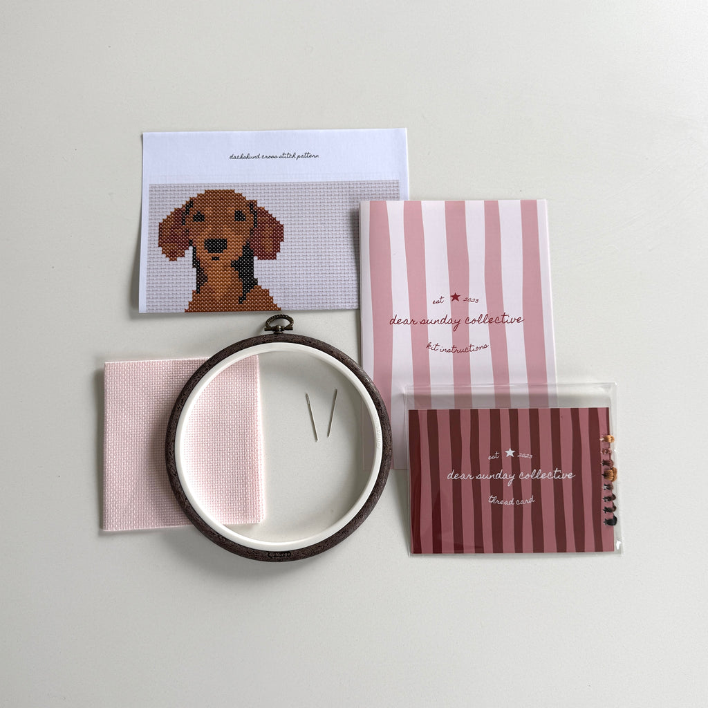 dachshund cross stitch kit