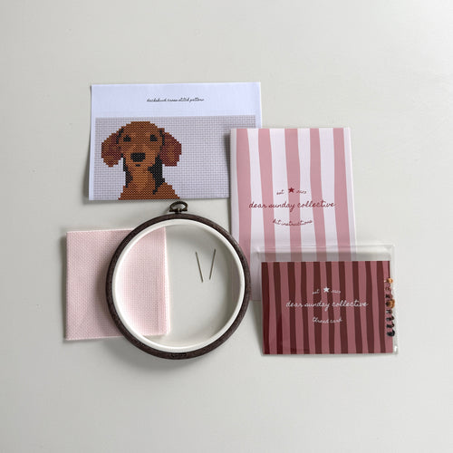 dachshund cross stitch kit