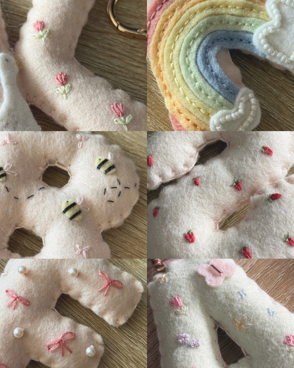 hand stitched felt bag charm - custom design