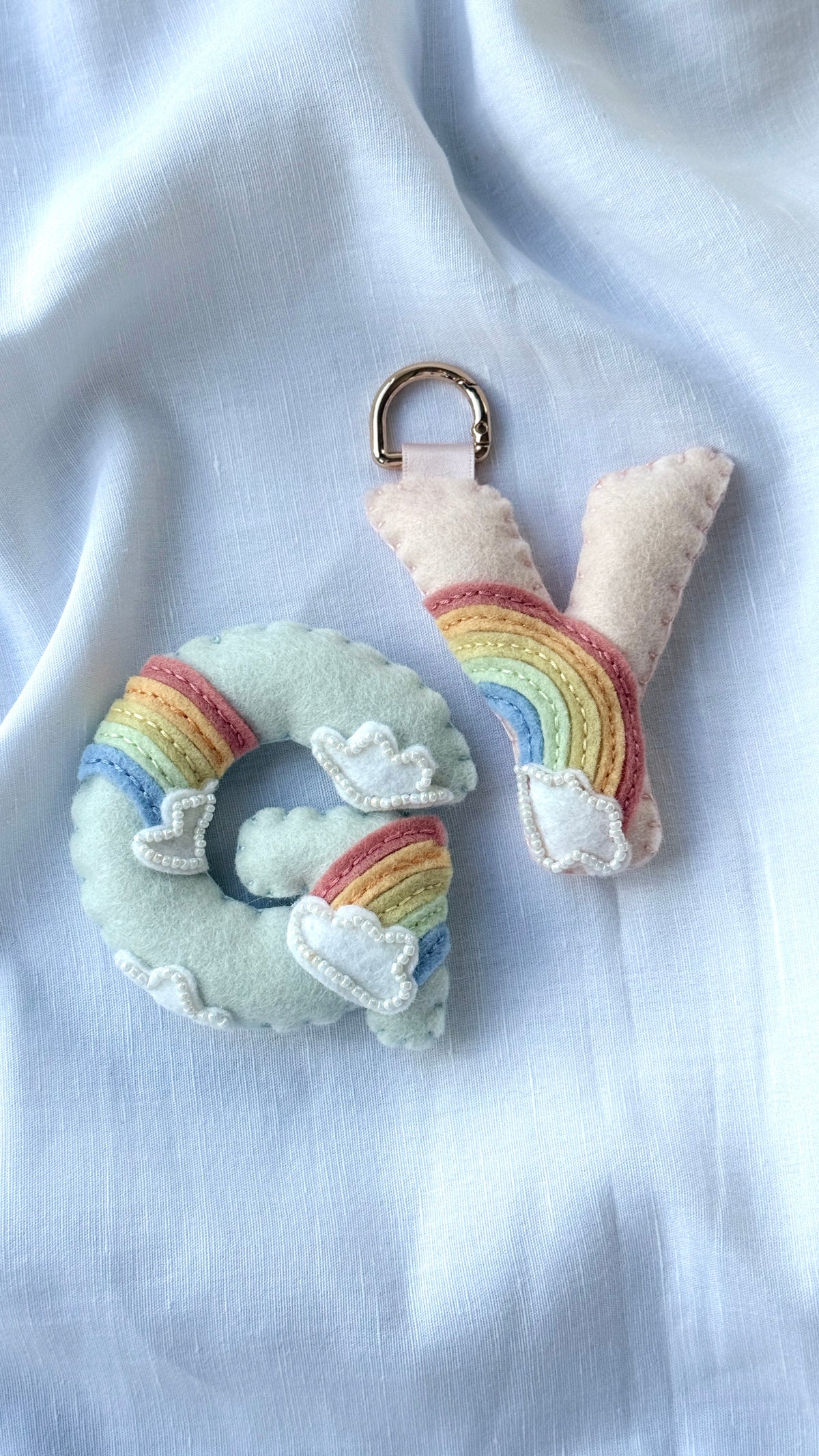 hand stitched felt bag charm - custom design