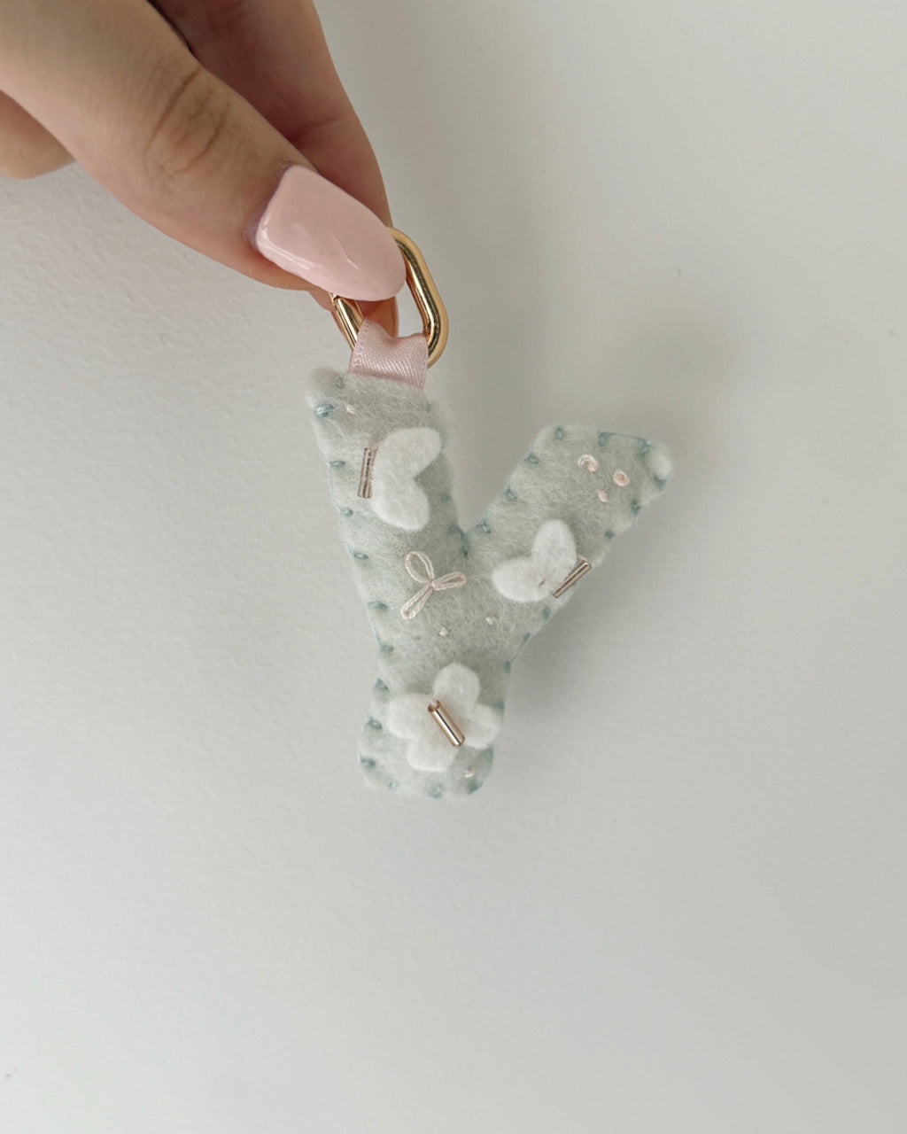 hand stitched mini key charms
